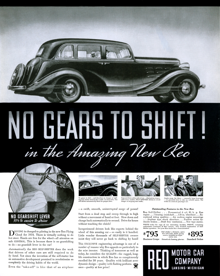 1934 REO Auto Advertising